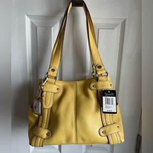 Perfect 10 Studded Shopper. Pale Yellow. NWT